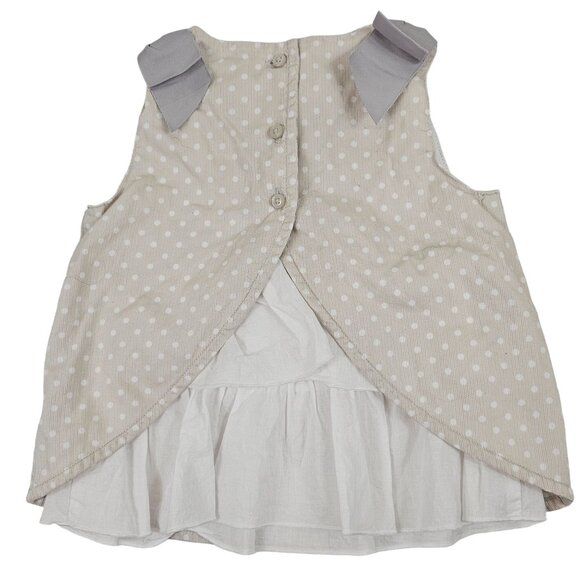 Newborn Baby Girls 6-12 M Ruffled Dress White Polka Dot Bows Summer Cute Formal - Picture 2 of 16